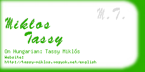 miklos tassy business card