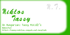 miklos tassy business card